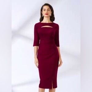 Miusol Cut Out Split Thigh Solid Dress